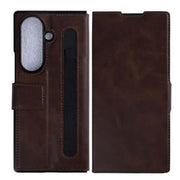 Rixus Wallet-Hülle mit Stifthalter für Samsung Galaxy Z Fold7 – Braun