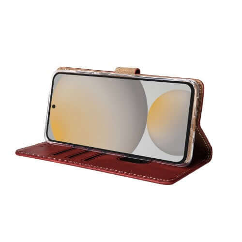 Rixus Bookcase für Samsung Galaxy S24 FE – Dunkelrot