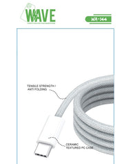 Wave WA-144 USB-C-auf-USB-C-Ladekabel 66 W, 1 m – Weiß