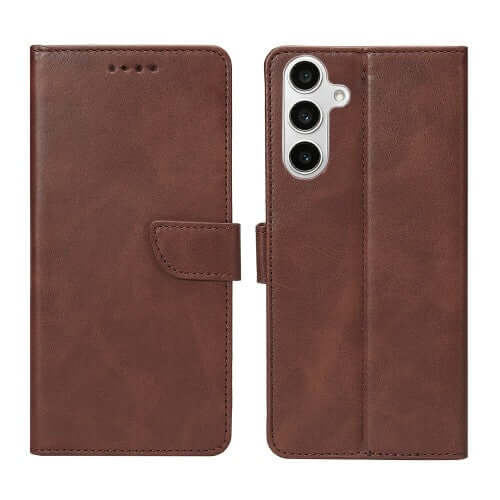 Rixus Bookcase für Samsung Galaxy S24 FE – Braun