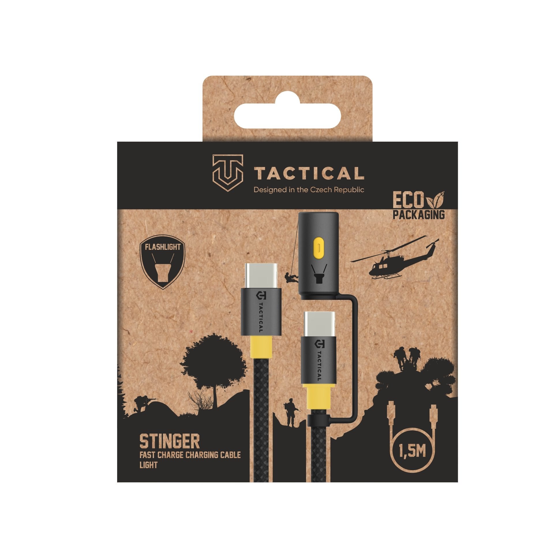 Tactical Stinger USB-C Kabel - 1,5 Meter - Zwart voor Efficiënt Opladen