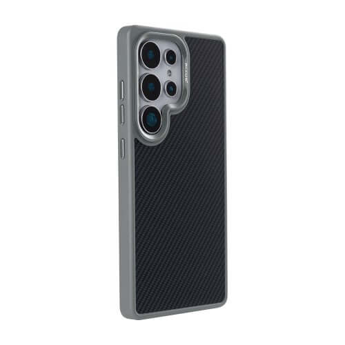 Rixus Mag Carbon Hülle für Samsung Galaxy S25 Ultra – MagSafe-kompatibel, Titangrau