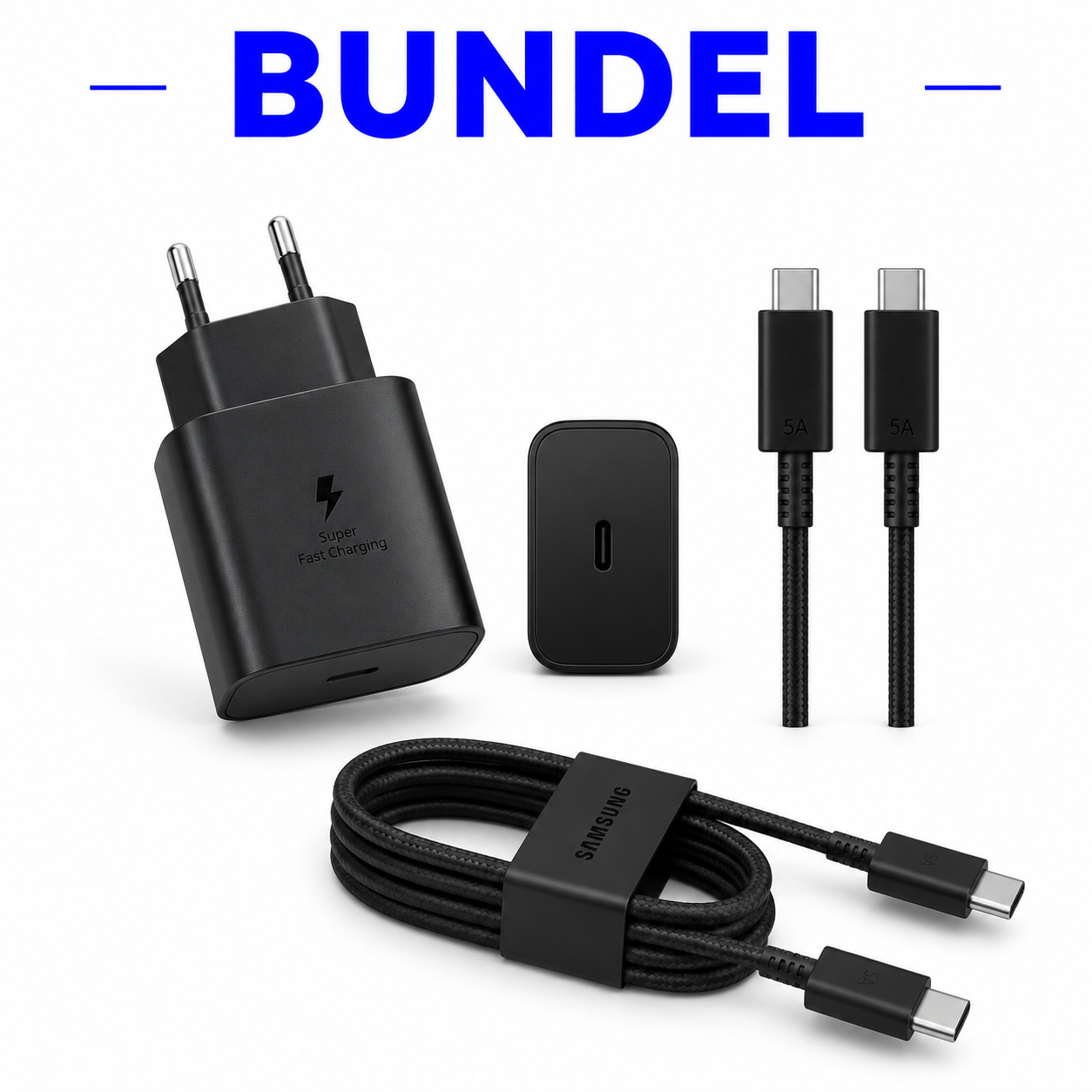 Samsung 45W PD Power Adapter USB-C + USB-C Kabel – Zwart