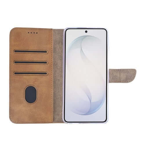 Rixus Bookcase für Samsung Galaxy S26 Ultra – Hellbraun