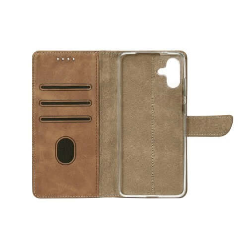 Rixus Bookcase für Samsung Galaxy A06 – Hellbraun