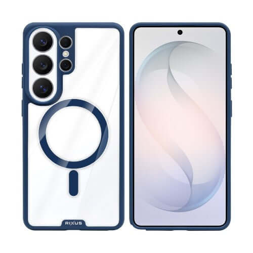 Rixus Crystal Amber Hülle für Samsung Galaxy S26 Ultra – Tiefblau