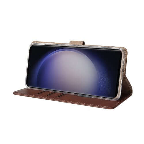 Rixus Bookcase für Samsung Galaxy S25 Ultra – Braun