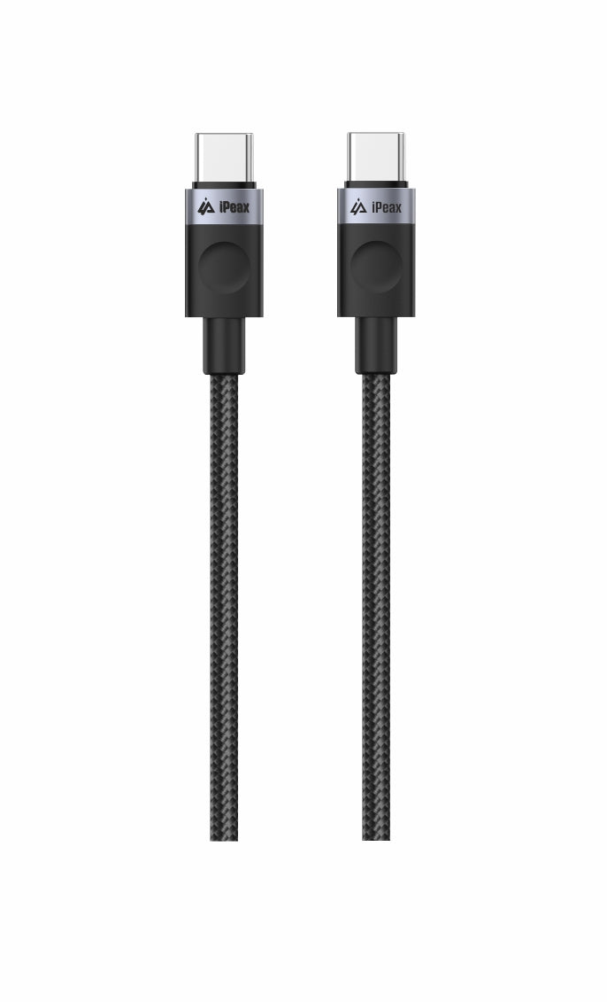 iPeax USB-C naar USB-C Kabel – 1 Meter – Zwart voor Eenvoudig Opladen