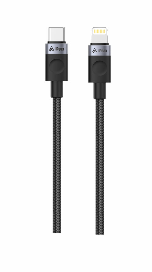 iPeax USB-C naar Lightning kabel - 1 Meter Zwart voor snelladen en modern gemak - Laad Centrum