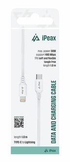 iPeax USB-C naar Lightning Kabel – 1 Meter – Wit