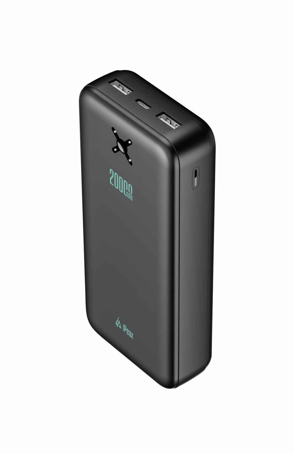 iPeax Dual USB-A Powerbank 10.5W – 20.000 mAh – Zwart