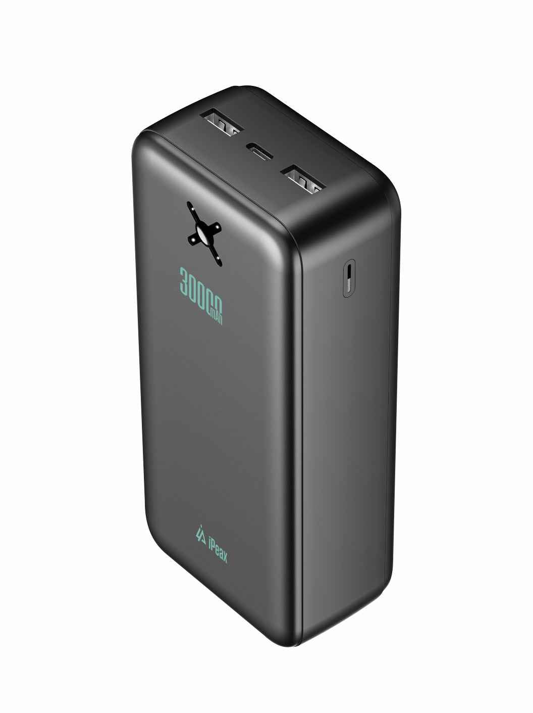 iPeax Dual USB-A Powerbank 10.5W – 30.000 mAh – Zwart