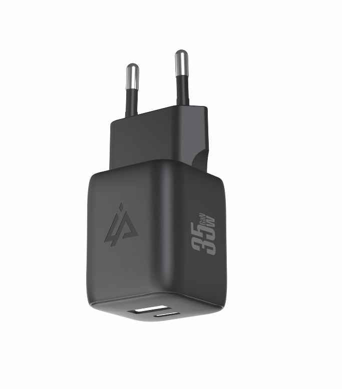 iPeax GaN USB-C + USB-A Wandoplader 35W – Zwart – 90010127