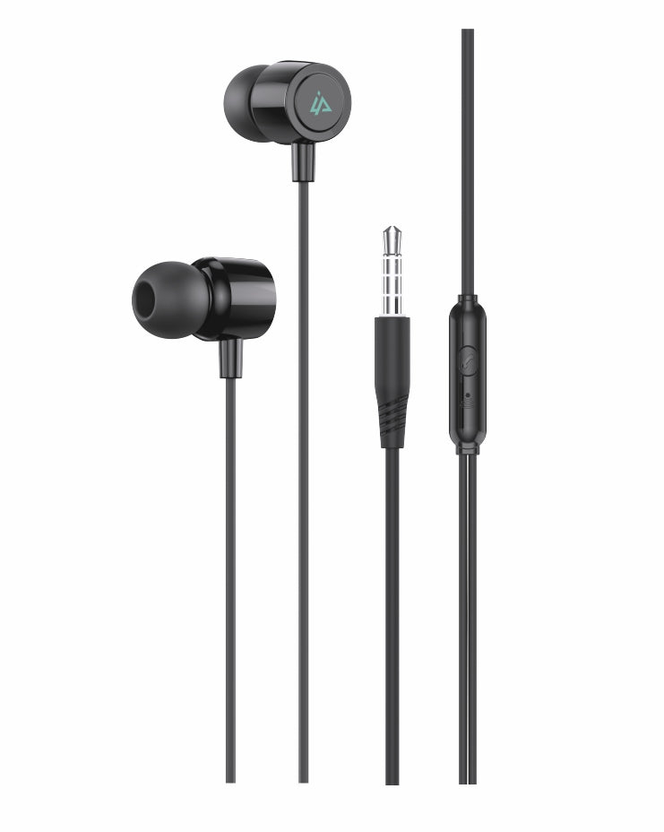 iPeax Bedrade 3,5mm Oordopjes – Zwart