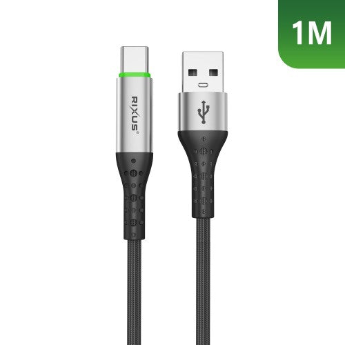 Rixus RXUC22AC Auto Disconnect USB-A naar USB-C kabel 1m zwart – kabeldetail