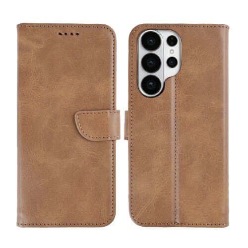 Rixus Bookcase für Samsung Galaxy S26 Ultra – Hellbraun