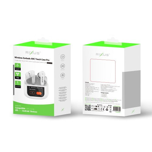 Rixus RXBH63W Draadloze Oordopjes met Touch Case Pro – Wit