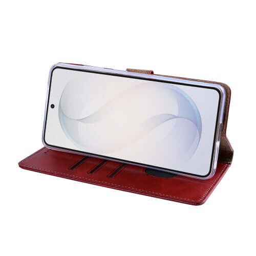 Rixus Bookcase für Samsung Galaxy S26 Plus – Dunkelrot