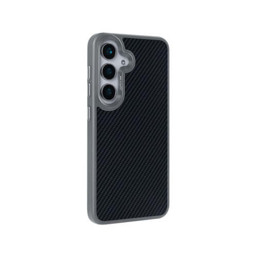 Rixus Mag Carbon Hülle für Samsung Galaxy S25 – MagSafe-kompatibel, Titangrau