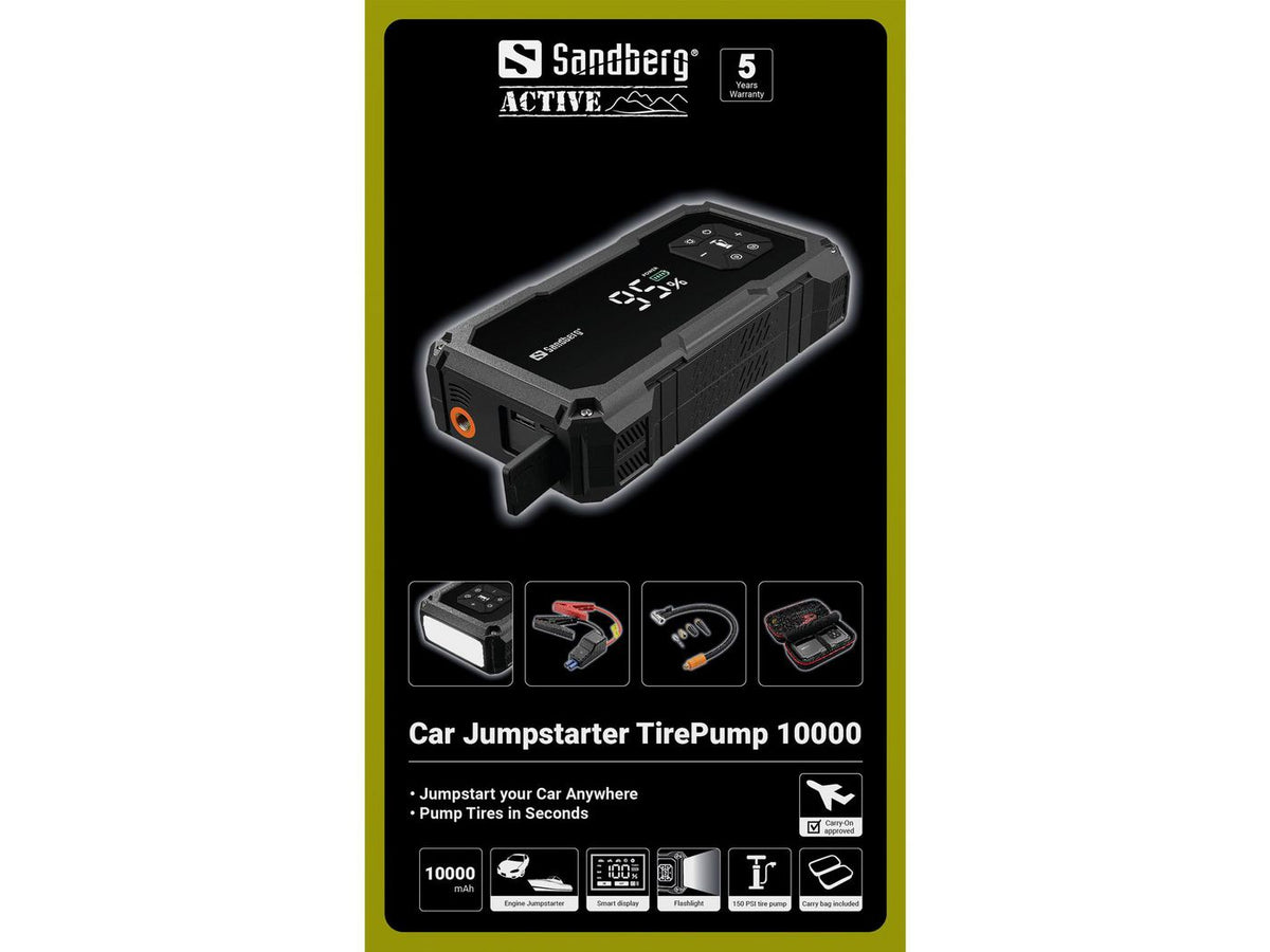 Sandberg Car Jumpstarter TirePump Powerbank 10.000 mAh