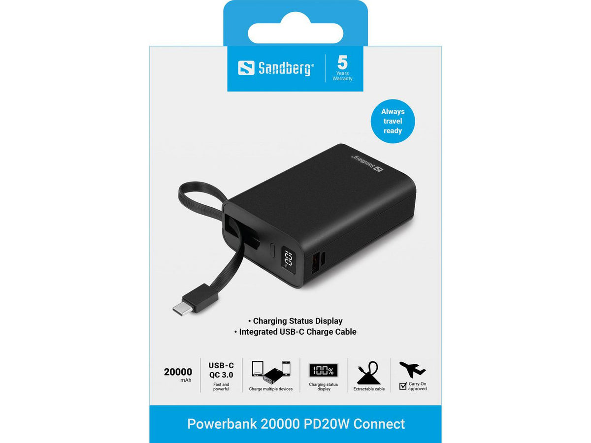 Sandberg Powerbank 20.000 mAh PD 20W Connect
