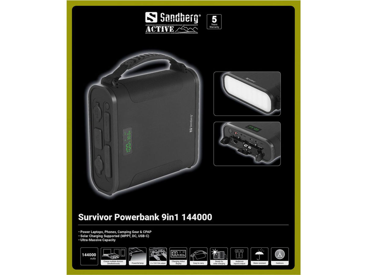 Sandberg Survivor Powerbank 9-in-1 144.000 mAh