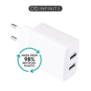 eSTUFF INFINITE USB-A-Ladegerät EU 24W - Weiß - 98% recycelter Kunststoff