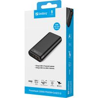 Sandberg Powerbank 20.000 mAh PD 65W + 2× QC 3.0
