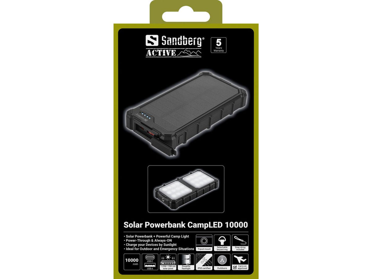 Sandberg Solar Powerbank CampLED 10.000 mAh