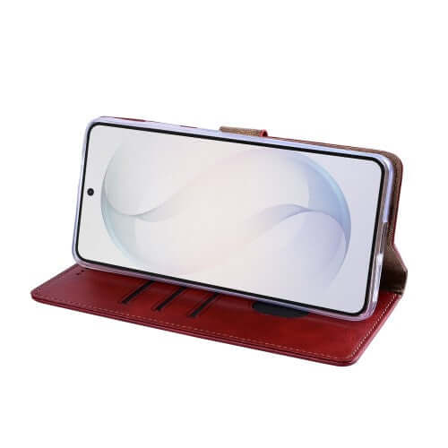 Rixus Bookcase für Samsung Galaxy S26 Ultra – Dunkelrot