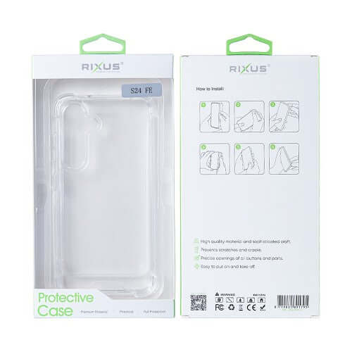 Rixus Anti-Burst Hülle für Samsung Galaxy S24 FE – Transparent