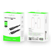 Rixus RXUC30L USB-C naar Lightning datakabel met metalen afwerking in verpakking.