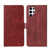 Rixus Bookcase für Samsung Galaxy S25 Ultra – Dunkelrot