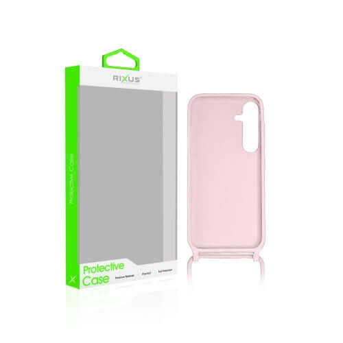 Rixus TPU-Hülle mit Band für Samsung Galaxy A05s – Rosa