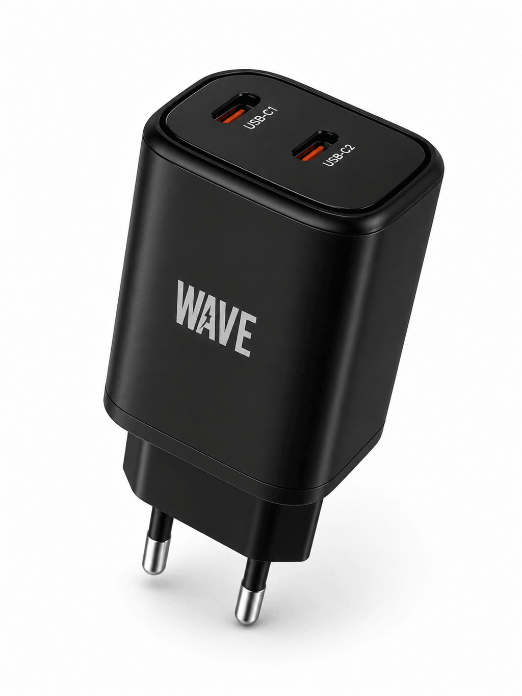 Wave WA-174 Dual USB-C PD Wandlader 35W – Zwart - Laad Centrum