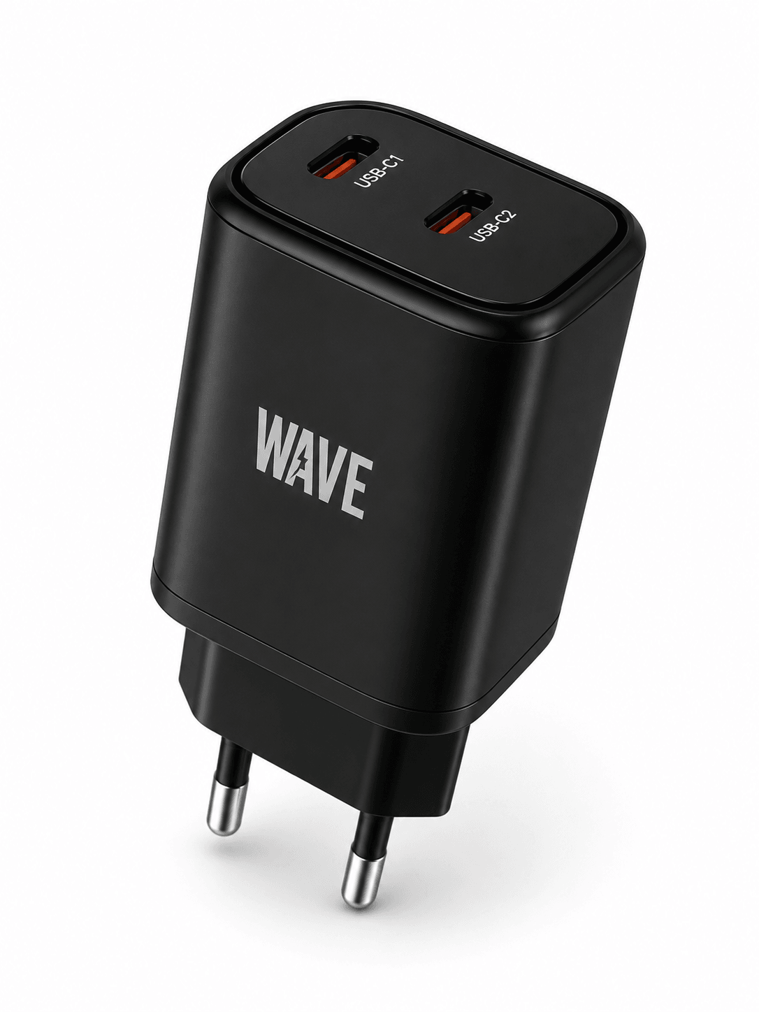 Wave WA-174 Dual USB-C PD Wandlader 35W – Zwart - Laad Centrum