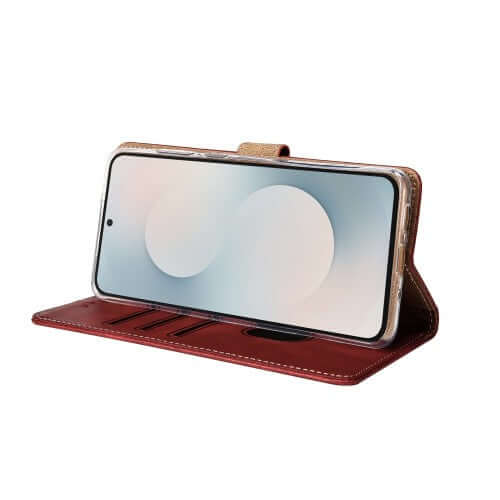Rixus Bookcase für Samsung Galaxy S25 FE – Dunkelrot