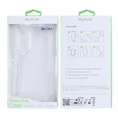 Rixus Anti-Burst Hülle für Samsung Galaxy Z Fold7 – Transparent