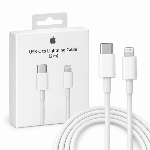 Apple iPhone USB-C naar Lightning Kabel 2 Meter – Snelladen & Data Sync – Wit - Laad Centrum