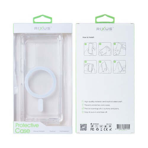 Rixus Anti-Burst MagSafe-kompatible Hülle für Samsung Galaxy Z Fold6 – Transparent