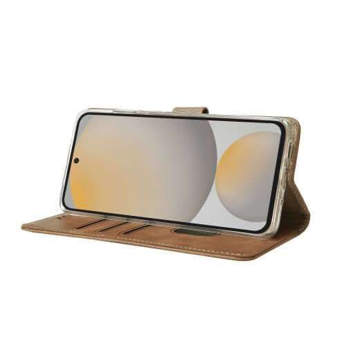 Rixus Bookcase für Samsung Galaxy S24 FE – Hellbraun