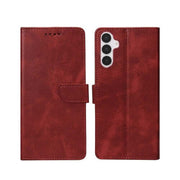 Rixus Bookcase für Samsung Galaxy S25 FE – Dunkelrot