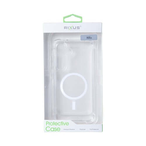 Rixus Anti-Burst-Hülle für Samsung Galaxy A05s – MagSafe-kompatibel, Transparent