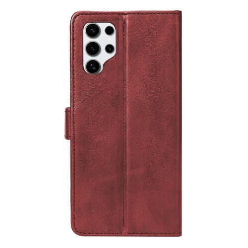 Rixus Bookcase für Samsung Galaxy S25 Ultra – Dunkelrot