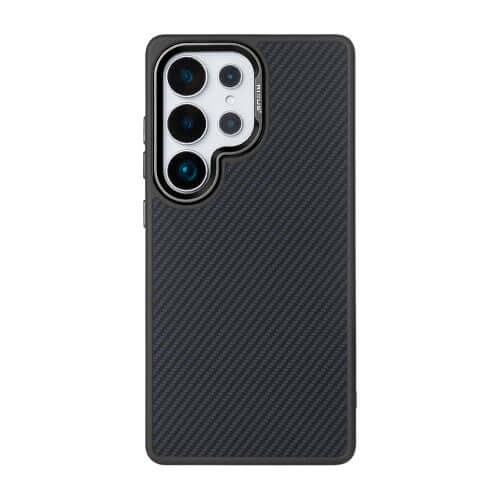 Rixus Mag Carbon Hülle für Samsung Galaxy S25 Ultra – MagSafe-kompatibel, Titanschwarz