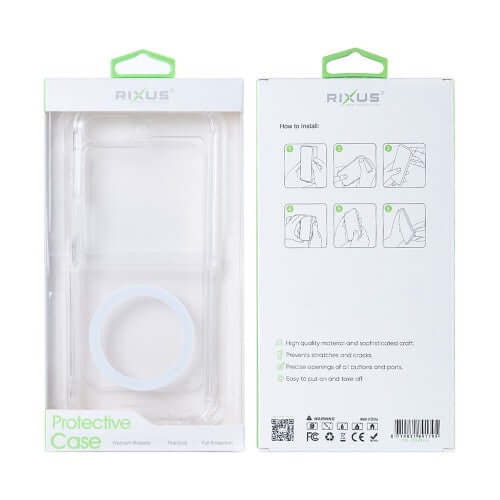 Rixus Anti-Burst MagSafe-kompatible Hülle für Samsung Galaxy Z Flip6 – Transparent
