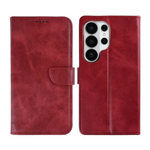 Rixus Bookcase für Samsung Galaxy S26 Ultra – Dunkelrot
