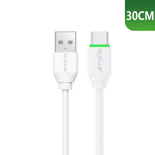Rixus RXUC13AC USB-A naar USB-C kabel 30cm wit – kabeldetail