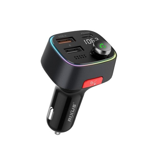Rixus RXBT28 Bluetooth FM-transmitter voor Auto – Zwart