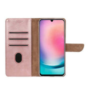 Rixus Bookcase für Samsung Galaxy A26 / A17 / A18 – Rosa